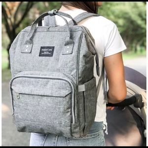 🔥 KiddyCare Backpack Style Diaper Bag Gray New 🔥